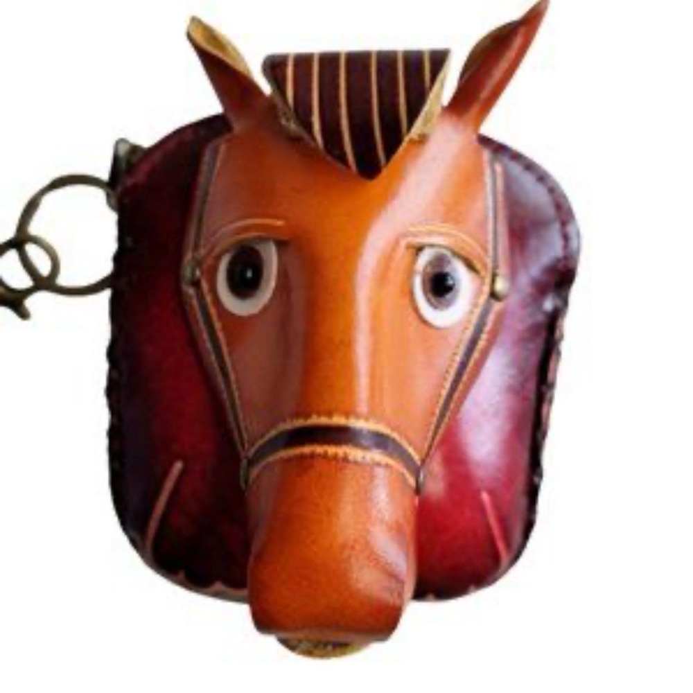 Leather Horse Face Keychain Wallet